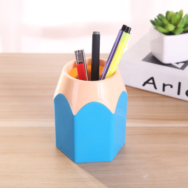 Color PVC Creative Pencil Shape Pen Holder Makeup Brush Holder - 图片 4