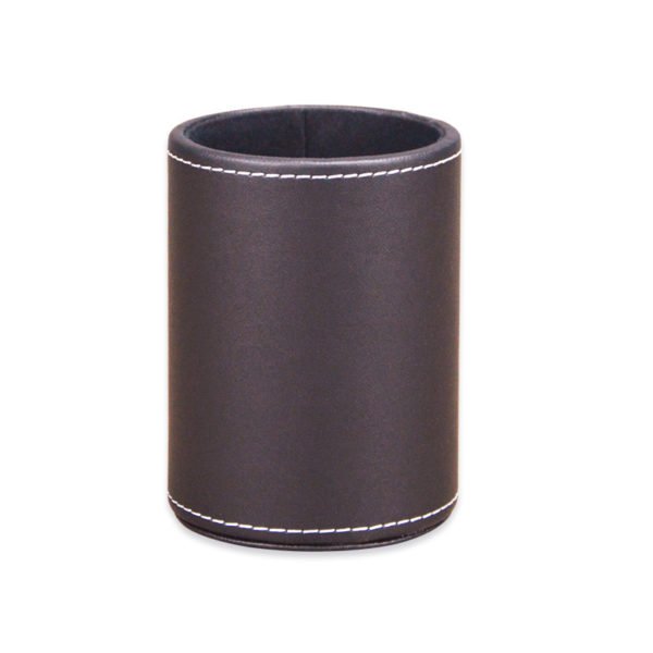 PU Black&Brown Cylindrical Pen Holder - Image 4
