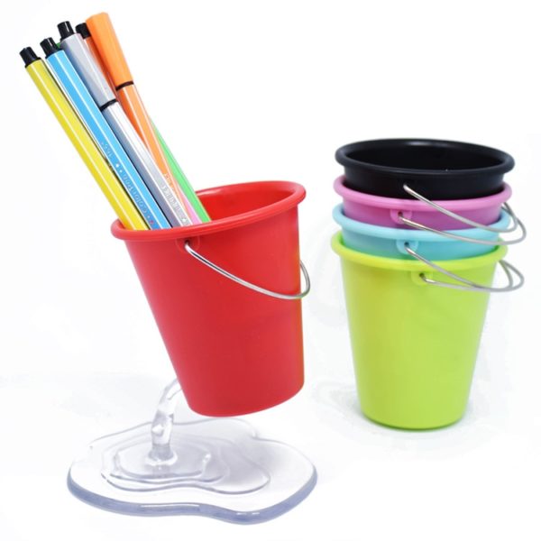 Creative Bucket Shaped PVC Pen Holder - 图片 4