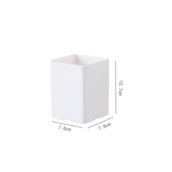 White PVC Simple Pen Holder Makeup Collector - 图片 4