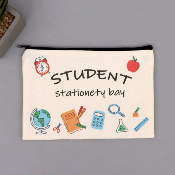 Canvas Pen bag Stationery Bag Storage Bag - 图片 4