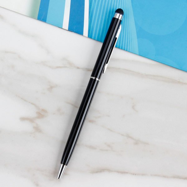 Slim Metal Twist Action Stylus Ballpoint Pen - 图片 4