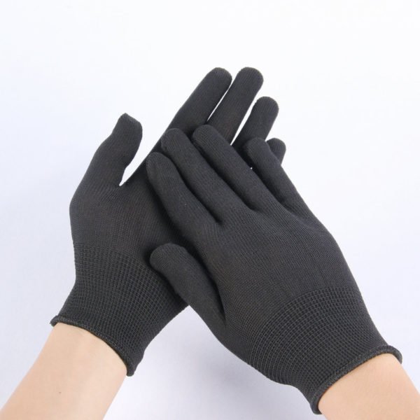 Black Nylon Protective Gloves - Image 4