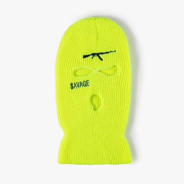 Three-hole Embroidered Knit Beanie - 图片 4