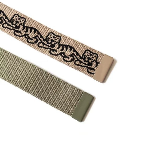 Canvas Metal Buckle Unisex Belt - 图片 4