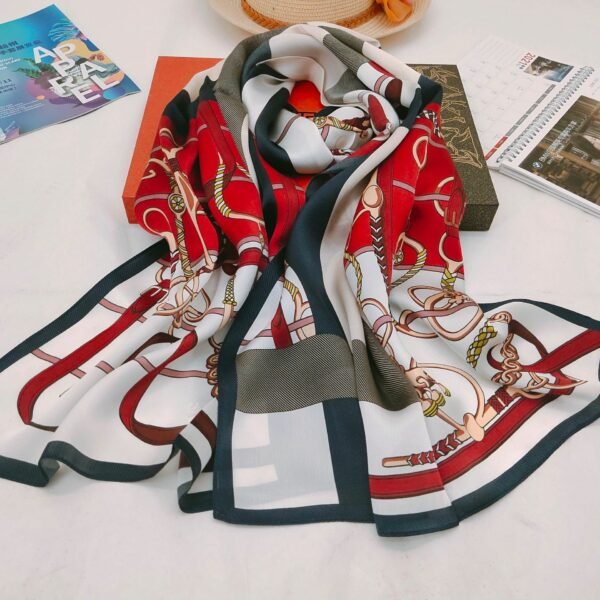 Custom Long Fashion Silk Scarf - 图片 4