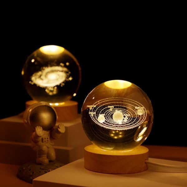 3D Engraved Crystal Galaxy Night Light - 图片 4