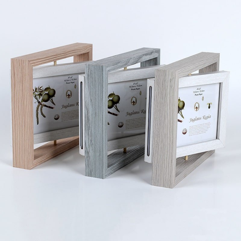 Creative Wooden Double Sided Rotating Photo Frame - Image 4