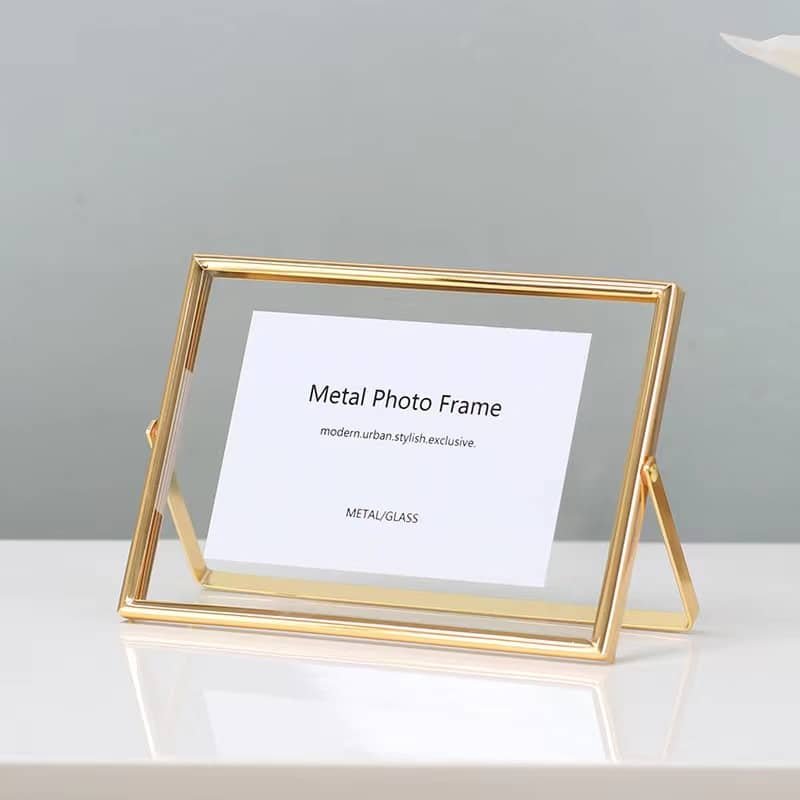 Light Luxury Rotating Metal Glass Photo Frame Stand - Image 4