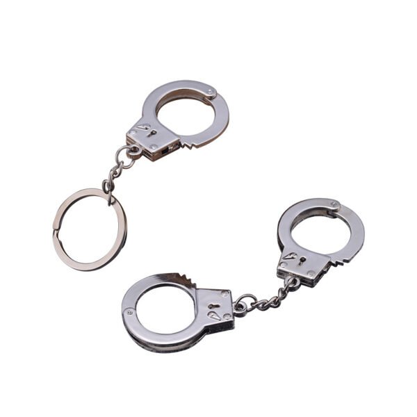 Creative Double-Lock Handcuff Zinc Alloy Keychain - Image 4