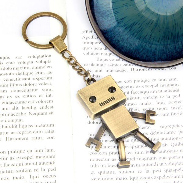 Copper Alloy Robot Keychain Pendant - Image 4