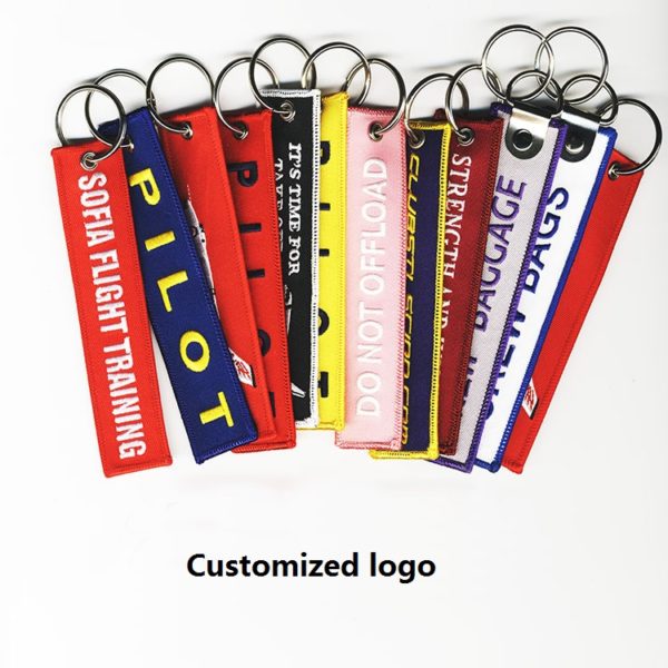 Embroidered Flight Keytag Keychain Fabric Keyring - 图片 4