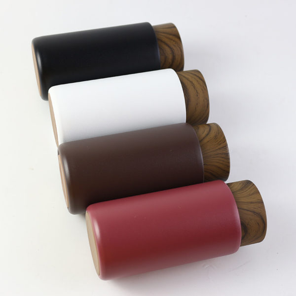 8.7oz Multicolor Stainless Steel VacuuBottlesith Wood Grain Lids - 图片 4