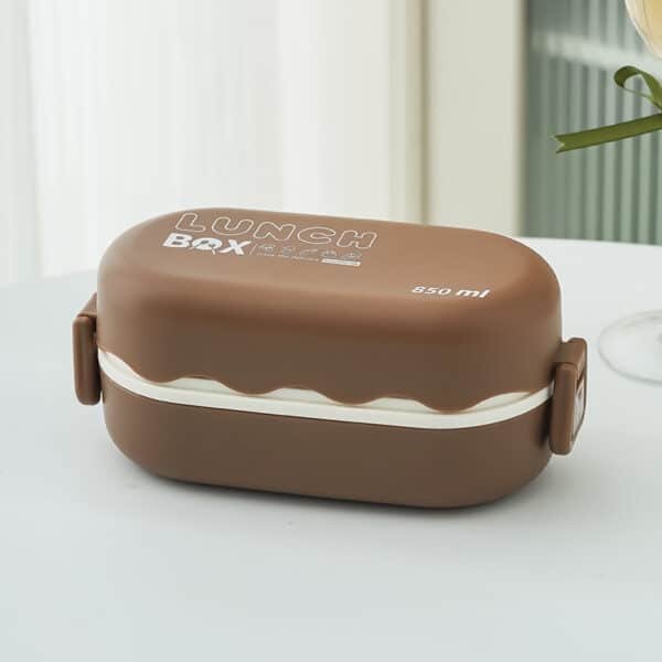 Microwaveable Creative Double Layer Compartments Lunch Box - 图片 4