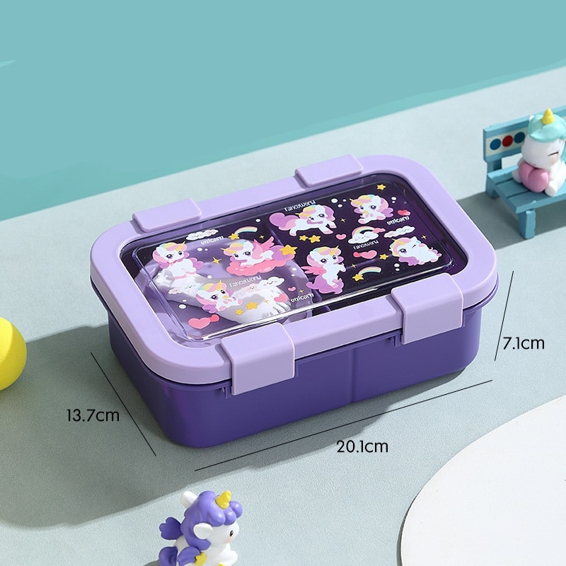 Plastic Cartoon Three Compartments Lunch Box - 图片 4