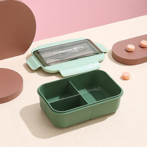 Plastic Simple Three Compartments Lunch Box - 图片 4