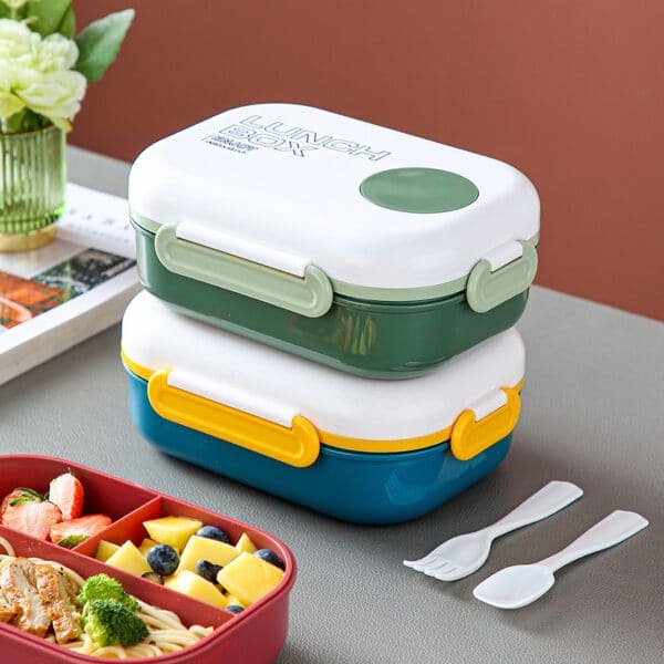Simple Microwaveable Compartments Plastic Lunch Box - 图片 4