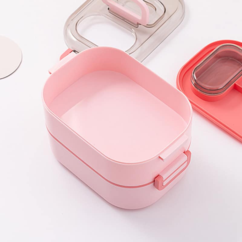 Handling Double Layer Micorwaveable Lunch Box - 图片 4