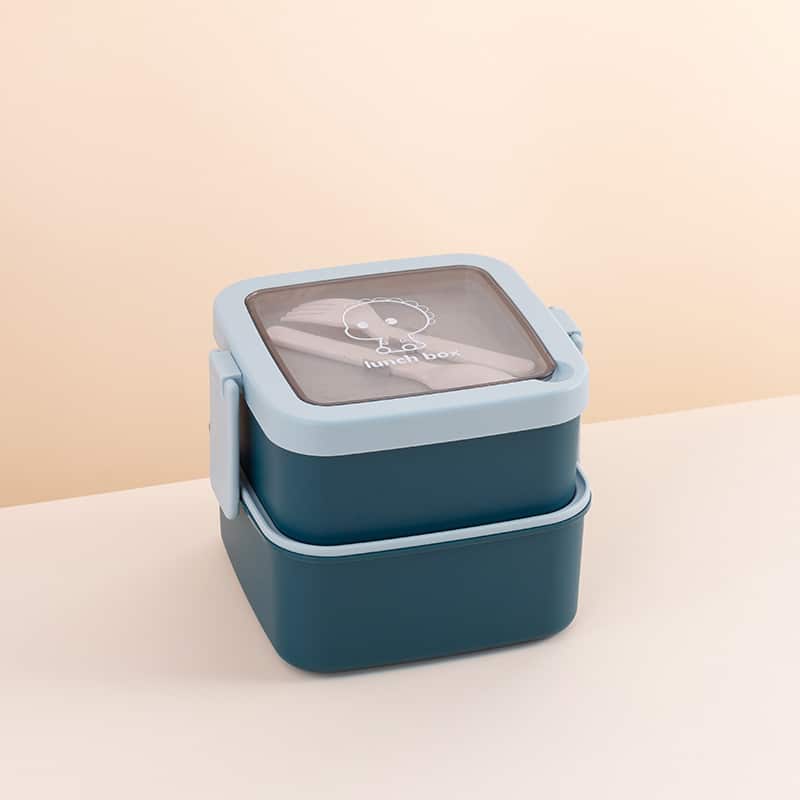 Single Custom Double Layer Compartments Lunch Box - 图片 4