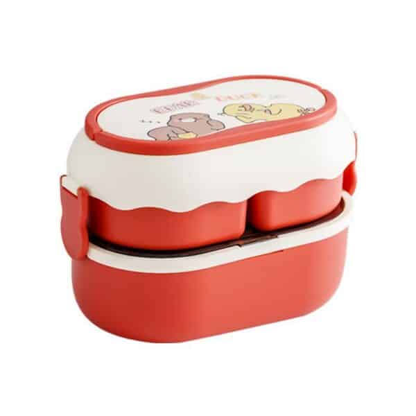Custom Cartoon Pattern Double Layer Lunch Box - 图片 4