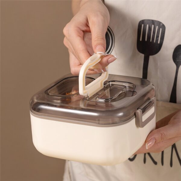 Custom Square Three Compartments Plastic Lunch Box - 图片 4