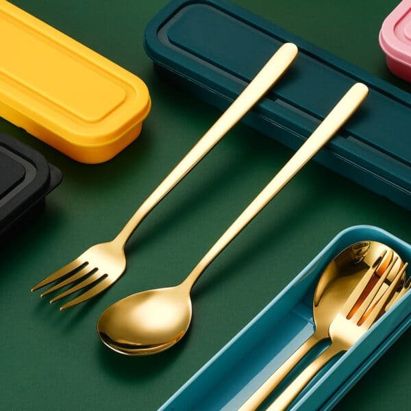 Student 3-piece Stainless Steel Tableware Set - 图片 4