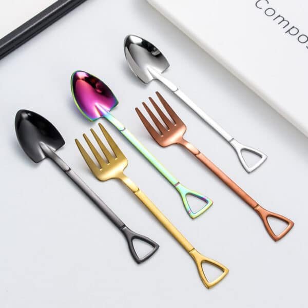 Creative Shovel-shaped Stainless Steel Coffee Spoon - Image 4