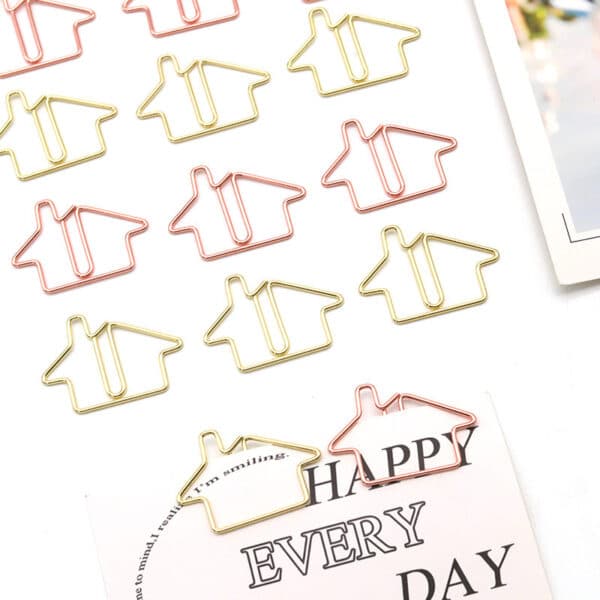 Electroplating House Shaped Metal Paperclips - 图片 4