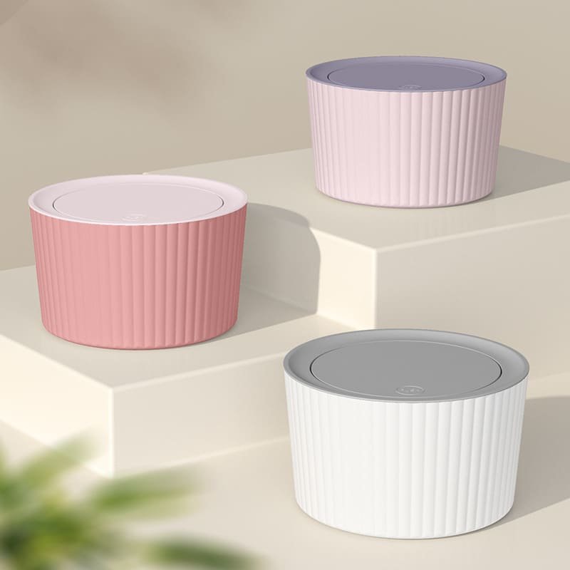 Desktop Flip-Top Office Home Trash Can - 图片 4