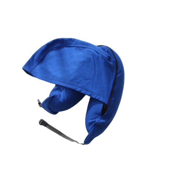 Memory Foam Neck Travel Pillow with Hoodie - Image 4