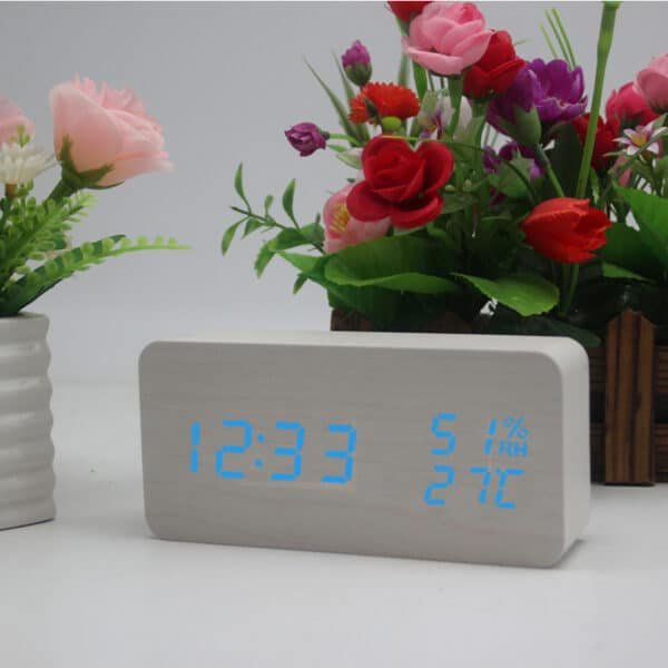 Luminous Digital Multifunction Wooden Alarm Clock - Image 4