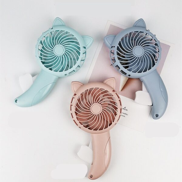 Custom Cute Cartoon Cat Shape Handheld Fan - 图片 4