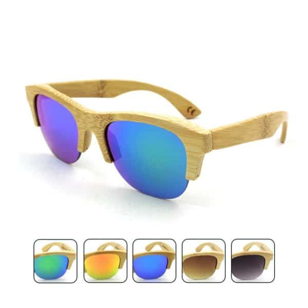 Half Frame Bamboo Sunglasses - 图片 4