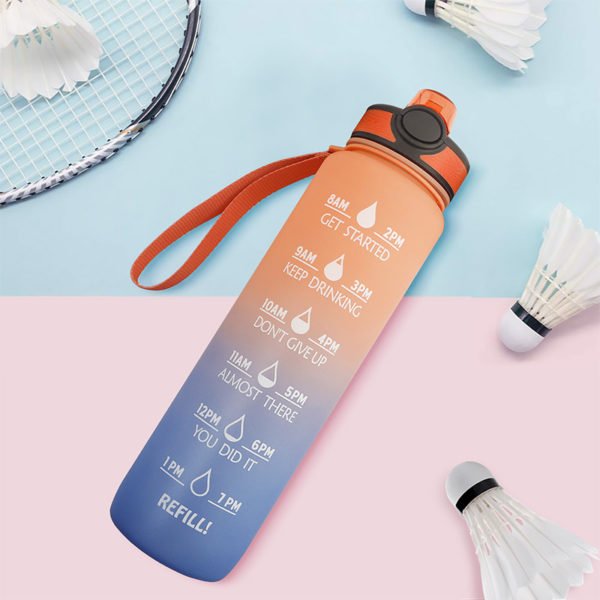 32oz Water Bottle Sports Frosted Gradient Large Capacity - 图片 4