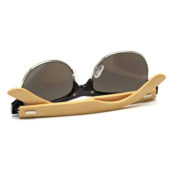 UV400 BamboSunglassesetal Half Frame - 图片 4