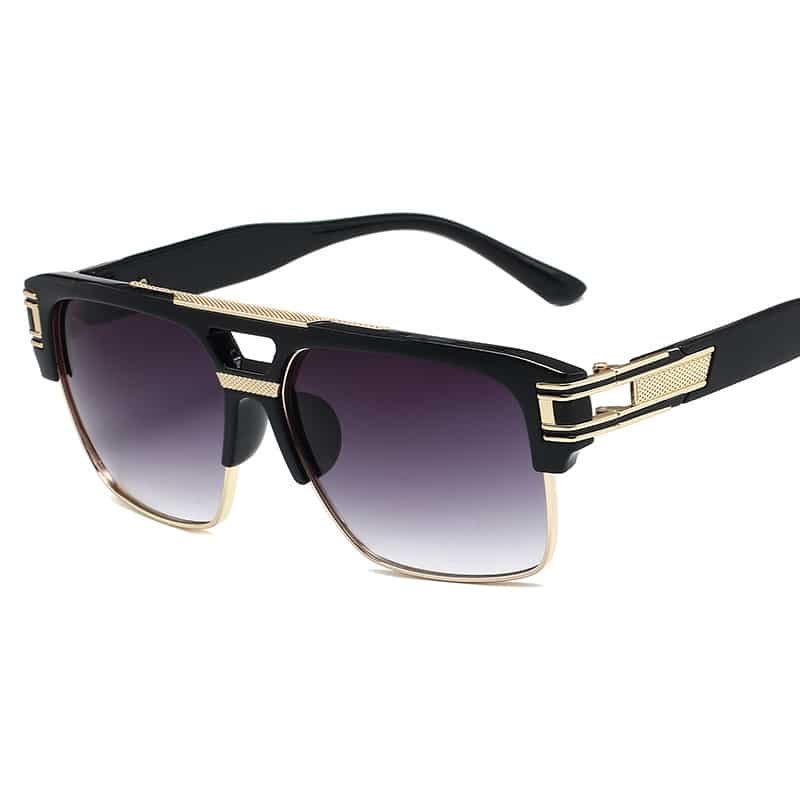 Square Frame Retro Dazzle Reflective Sunglasses - Image 4