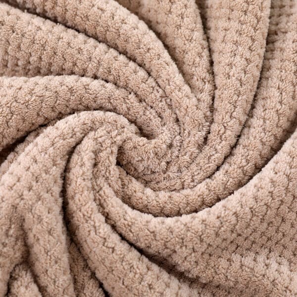 Coral Fleece Pineapple Check Large Bath Towel - 图片 4