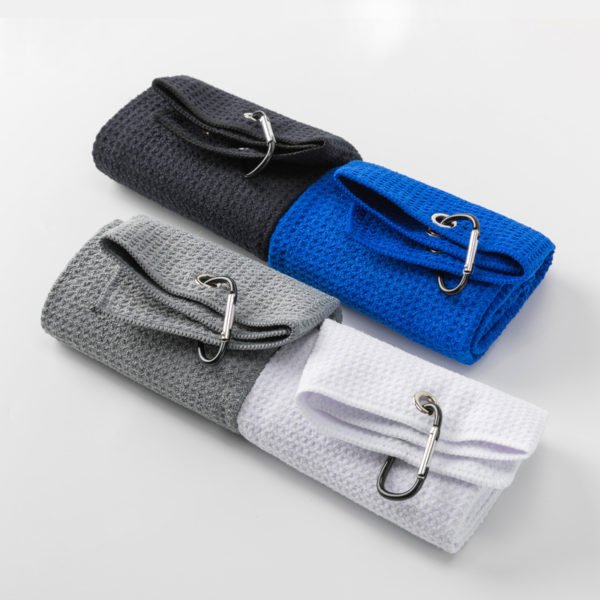 Microfibe Fabric Golf Towel with Carabiner - 图片 4