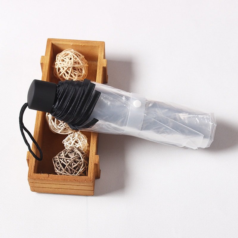 Transparent Clear Folding Umbrella with 8 Ribs - Image 4