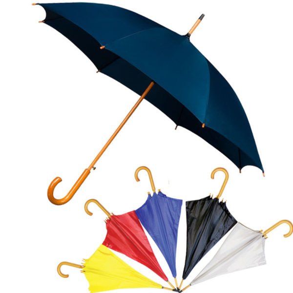Auto Opening Umbrella with Wooden Handle - 图片 4