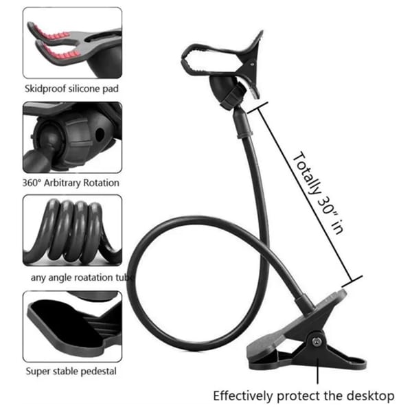 Flexible Table Phone Holder Bed Mount Clip Bracket - 图片 4