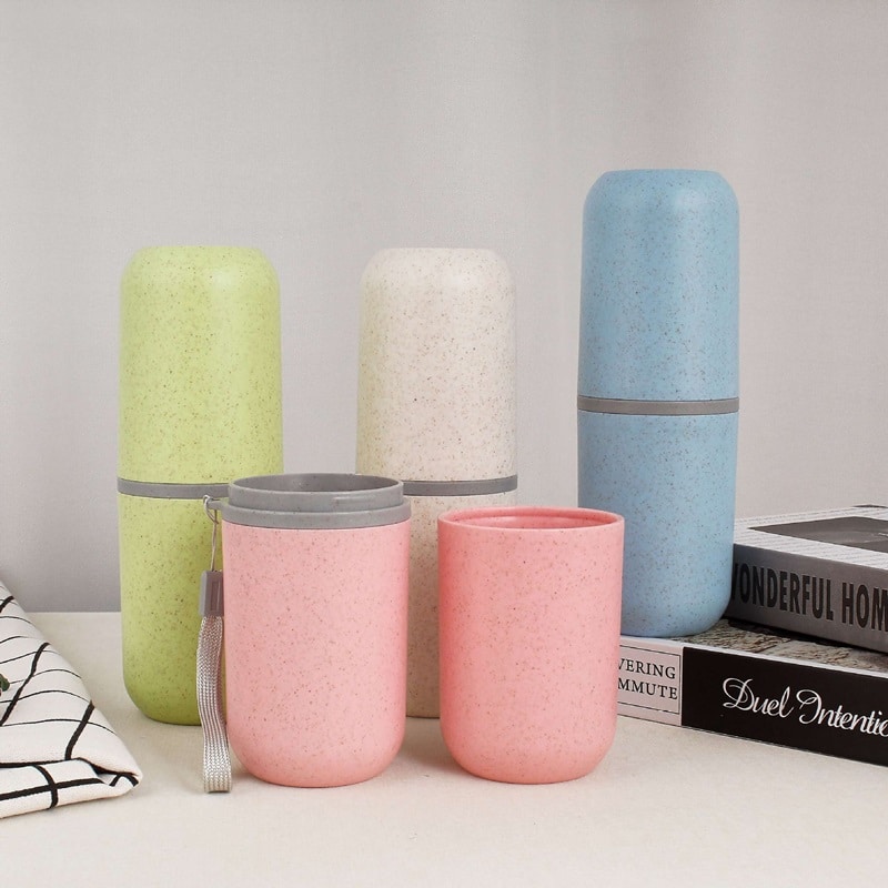 Wheat Straw Travel Mouthwash Mug - 图片 4