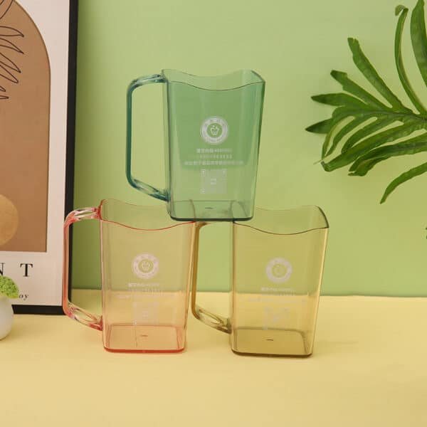 Transparent Square Plastic Mouthwash Mug 10OZ - 图片 4