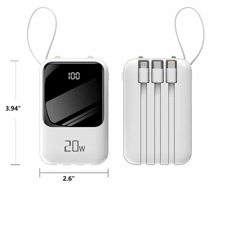 Mini Power Bank 20w Fast Charger With 4 Cables - 图片 4