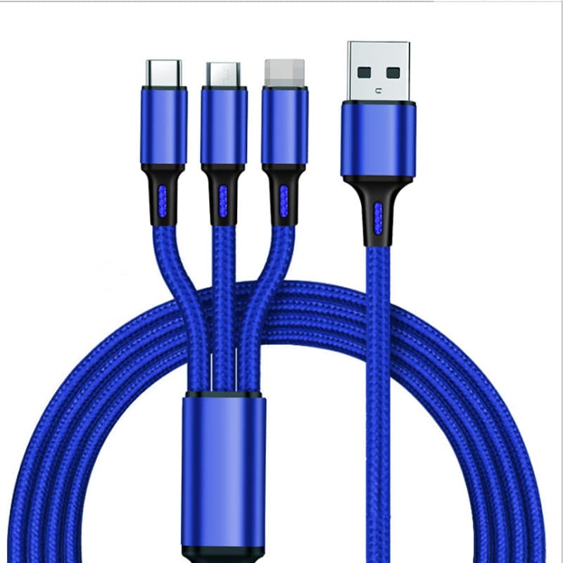 Portable Nylon Braided 3-in-1 Charging Cable - 图片 4