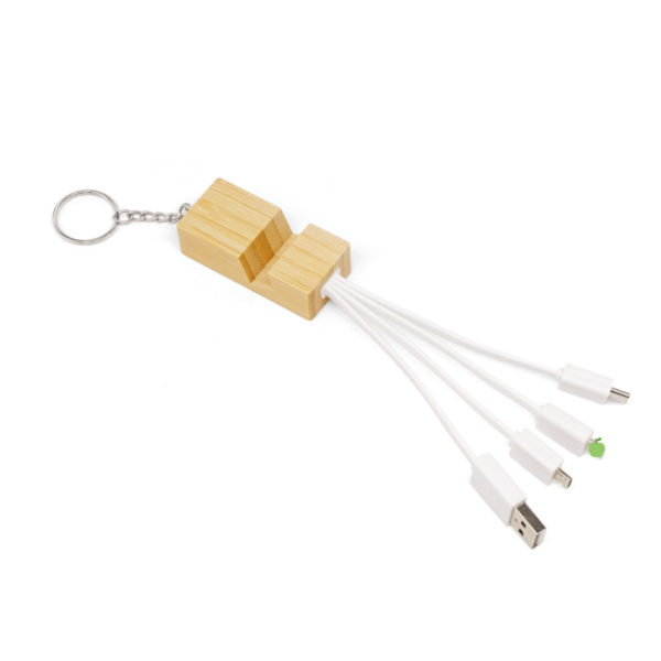Bamboo Charging Cable/Keychain Phone Holeder - 图片 4