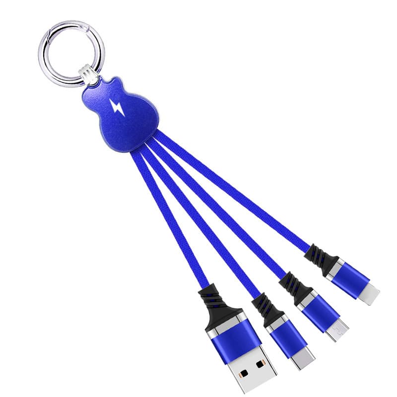 Guitar-Shaped Keychain Charging Cable with Color-Changing LED Light - 图片 4