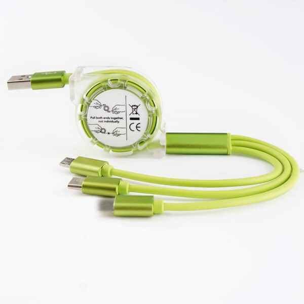 Retractable Promotional 4-in-1 Charging Cable - 图片 4