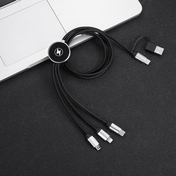 Customized Luminous Nylon Braided 4 in 1 Charging Cable - 图片 4