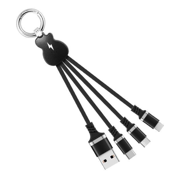 Guitar Shaped 3 In 1 Charging Cable Line With Keychain - 图片 4